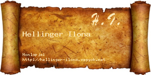 Hellinger Ilona névjegykártya